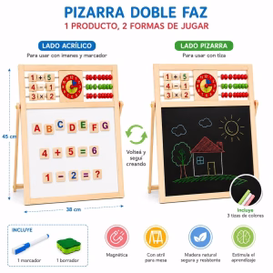 Pizarra atril magnética doble