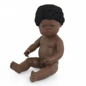 Muñeco africano Niño con pelo 38 cm