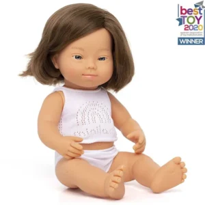 Muñeca caucásica con síndrome de down 38 cm
