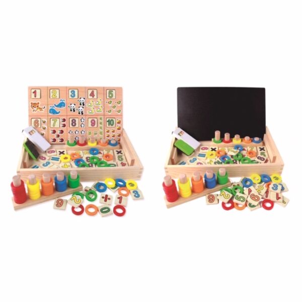 Woodyland Juego De Sumar Y Restar En Caja De Madera | 81 Piezas Didácticas Para Aprender Matemáticas | +4 Años