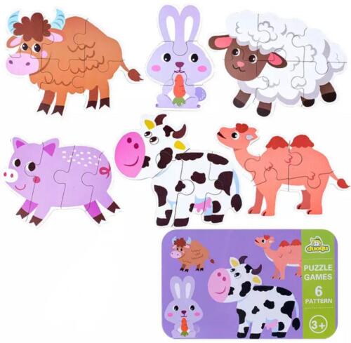 Caja de 6 puzzles "Animales Granja"