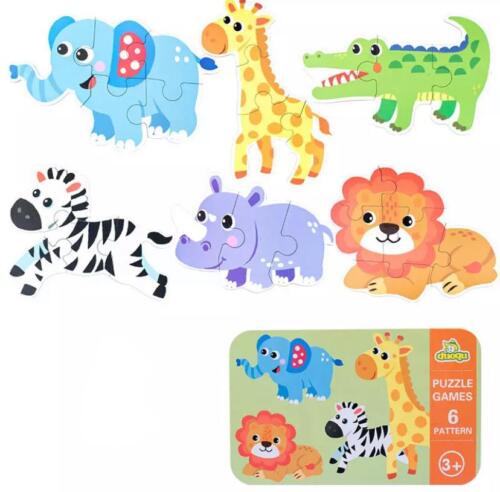 Caja de 6 puzzles "Animales Salvajes"