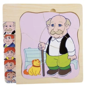 Puzzle en capas Ciclo de vida del hombre
