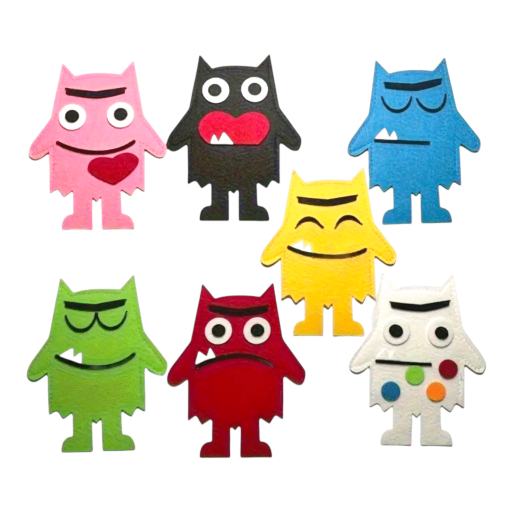 Baker Ross FX670 – Pack De 10 Títeres De Dedo De Monstruos De Goma, 5 Colores Distintos, Relleno Para Bolsas De Fiesta Infantil Y Juegos Sensoriales