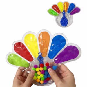 Juego sensorial gel clasificación pavo real