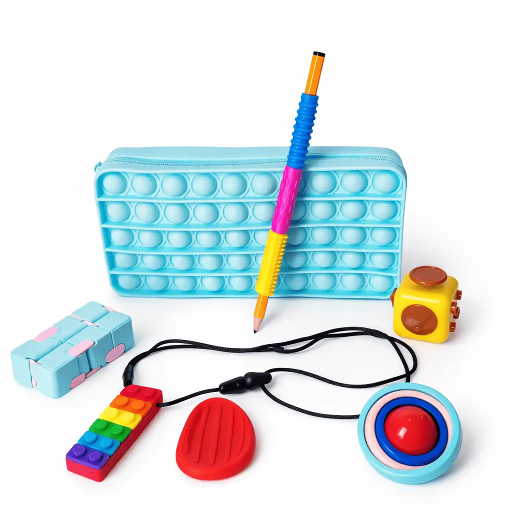 Estuche sensorial 2 para la autorregulación y la concentración celeste