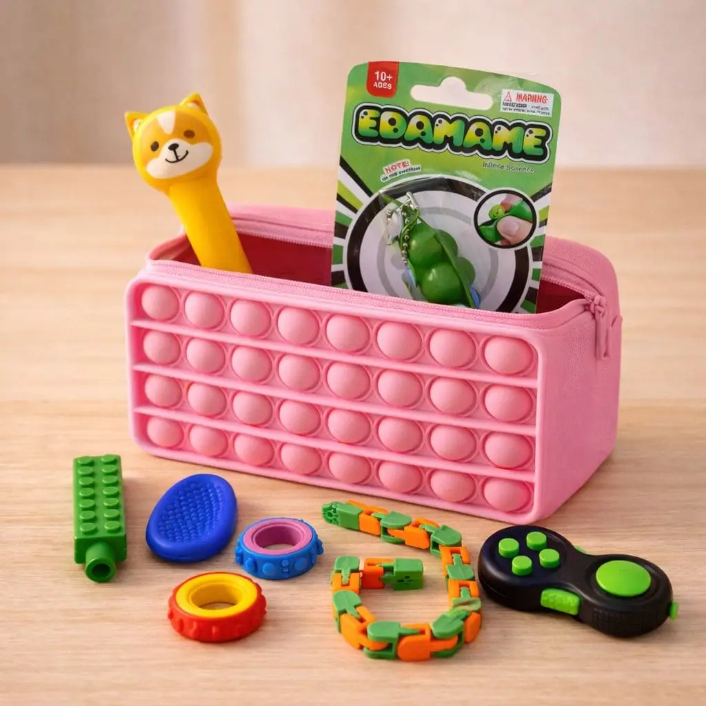 Estuche sensorial para autoregulación y concentración rosado