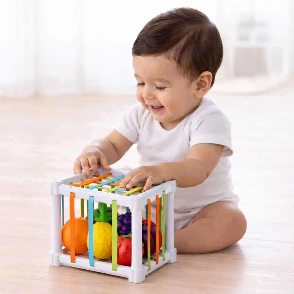 Cubo elásticos y frutas